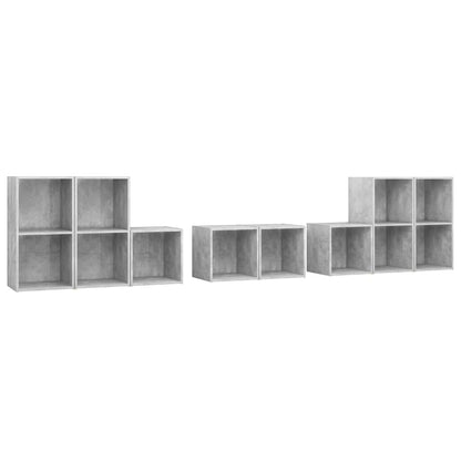 Set Mobili TV 8 pz Grigio Cemento in Truciolato - homemem39