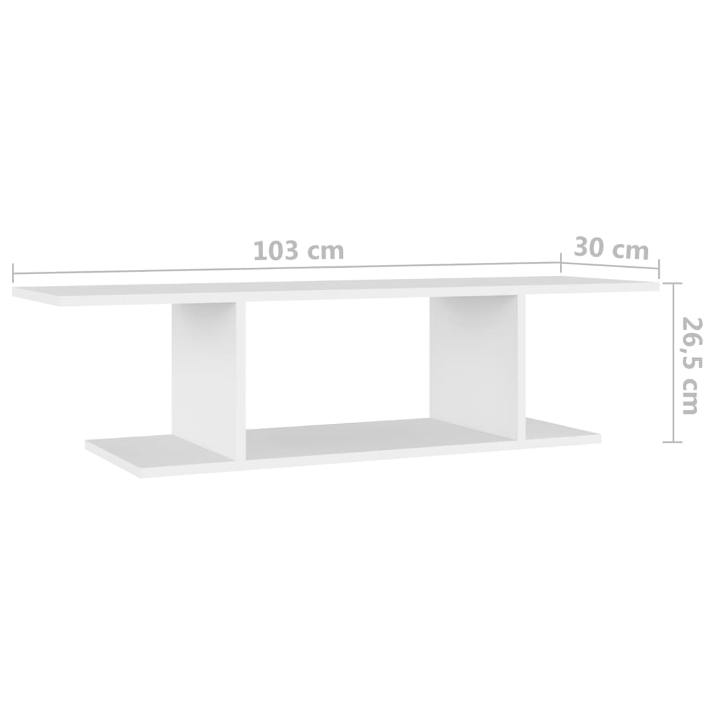 Armadietto a Parete per TV Bianco 103x30x26,5 cm - homemem39