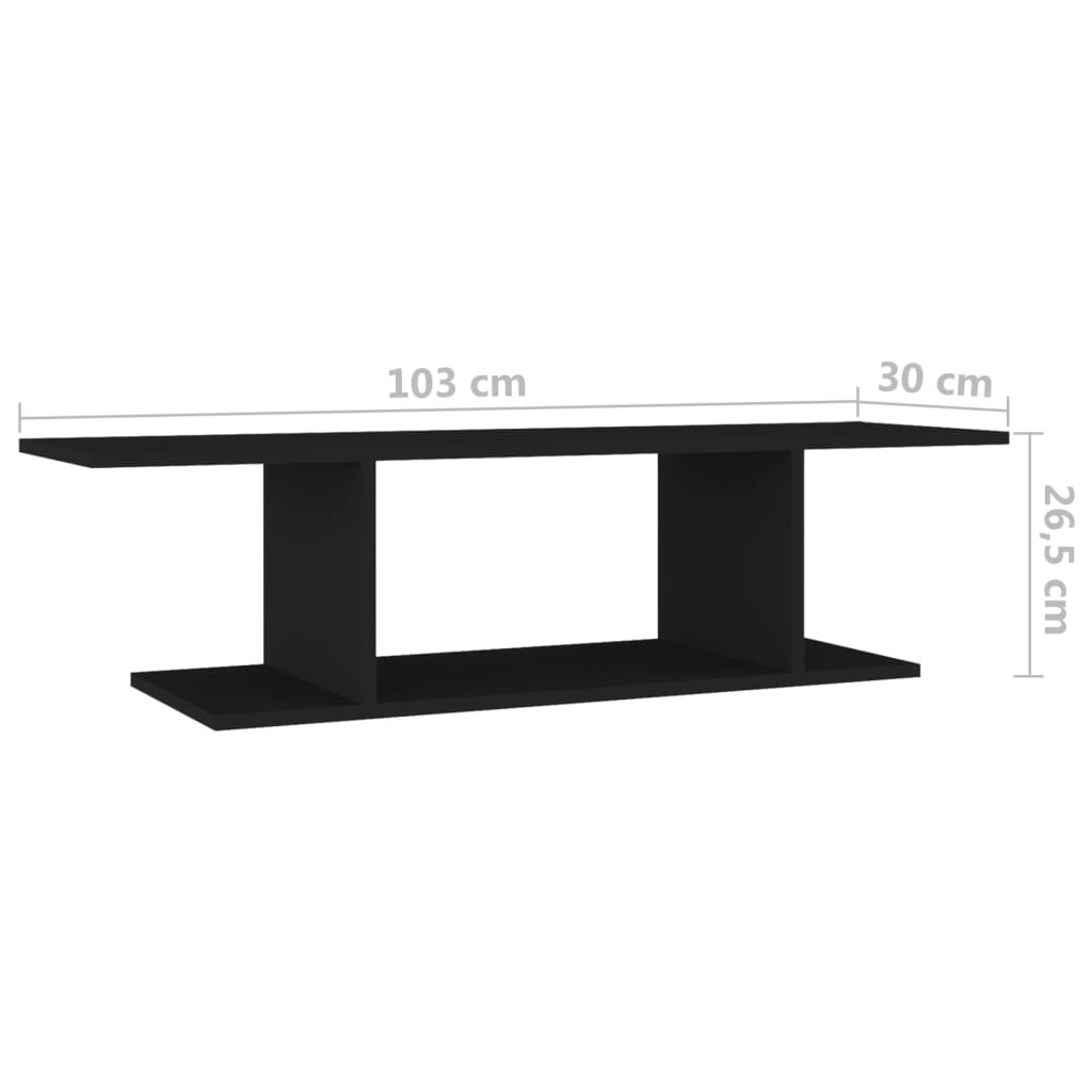 Armadietto a Parete per TV Nero 103x30x26,5 cm - homemem39