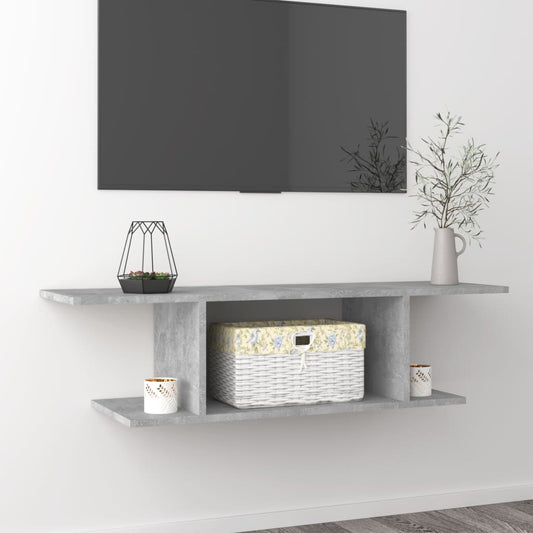 Armadietto a Parete per TV Grigio Cemento 103x30x26,5 cm - homemem39