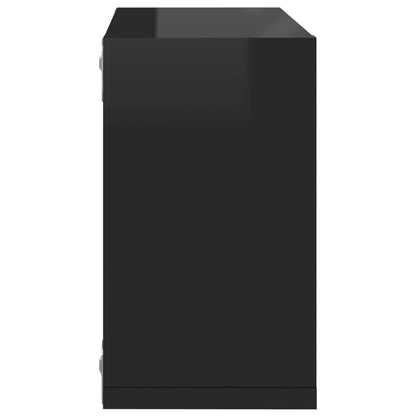 Mensole Parete a Cubo 2 pz Nero Lucido 26x15x26 cm - homemem39