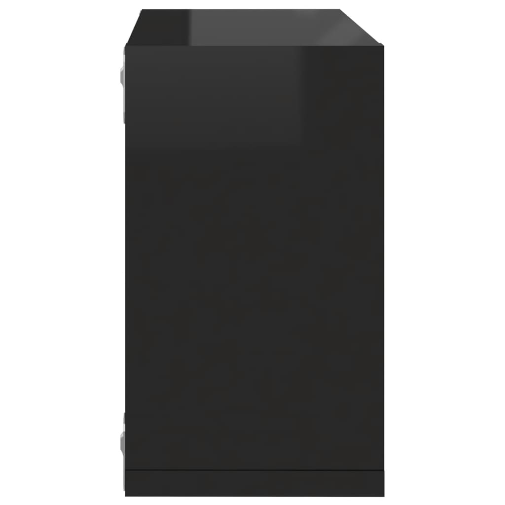 Mensole Parete a Cubo 6 pz Nero Lucido 26x15x26 cm - homemem39