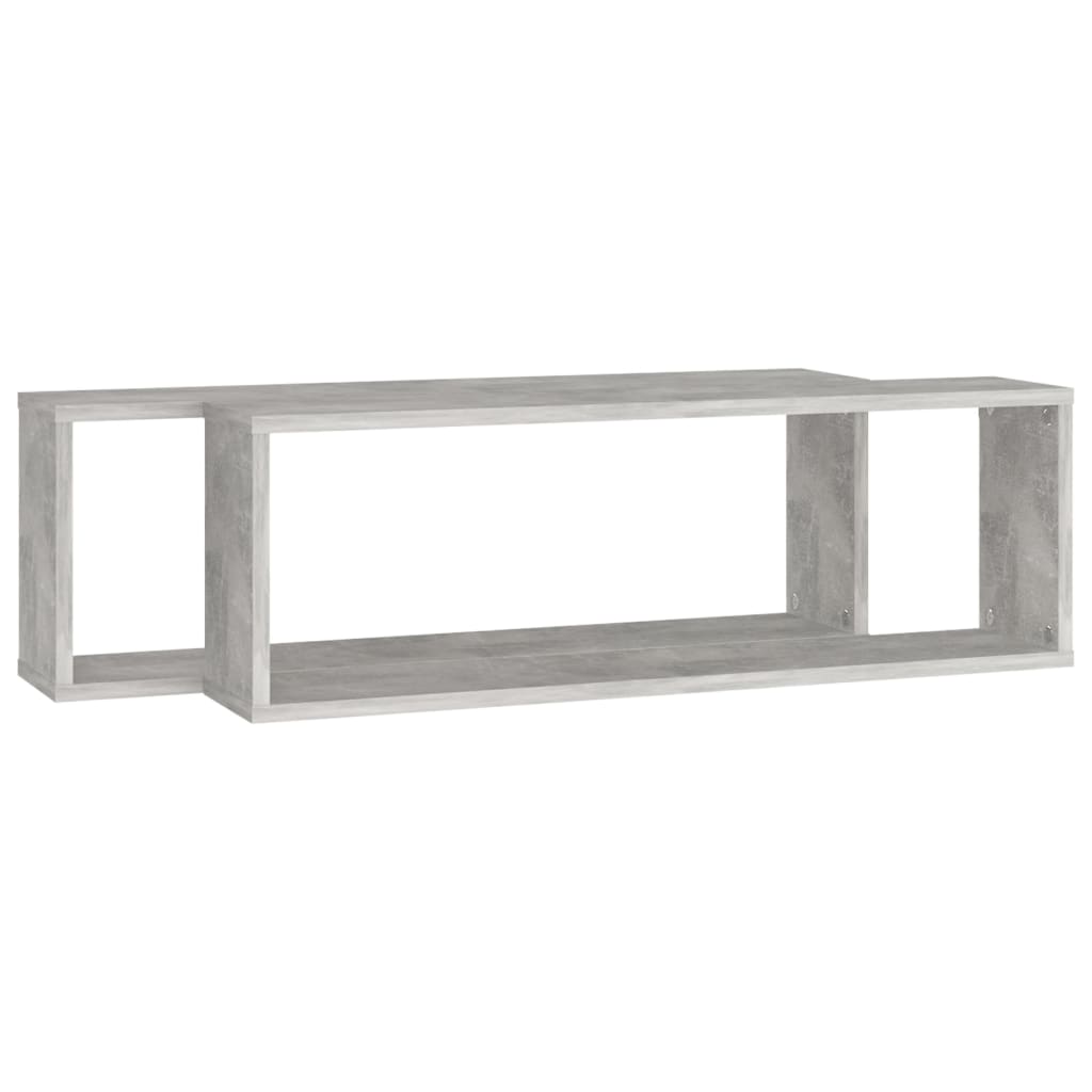 Mensole a Cubo 2 pz Grigio Cemento 80x15x26,5 cm in Truciolato - homemem39