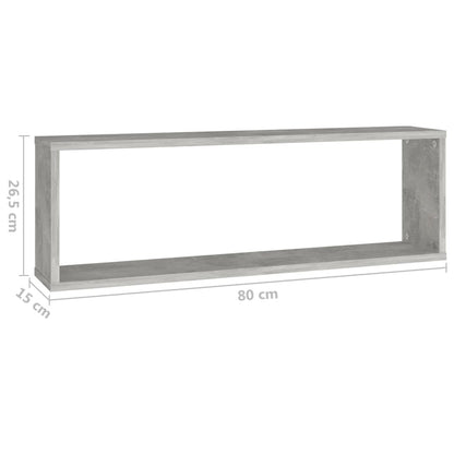 Mensole a Cubo 2 pz Grigio Cemento 80x15x26,5 cm in Truciolato - homemem39