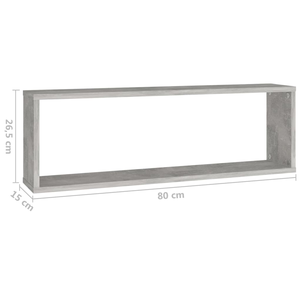 Mensole a Cubo 4 pz Grigio Cemento 80x15x26,5 cm in Truciolato - homemem39