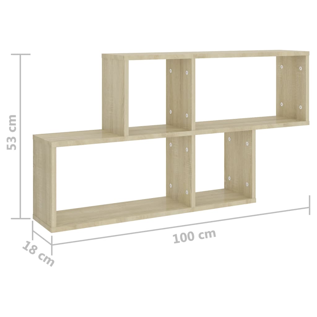 Scaffale a Parete Rovere Sonoma 100x18x53 cm in Truciolato - homemem39