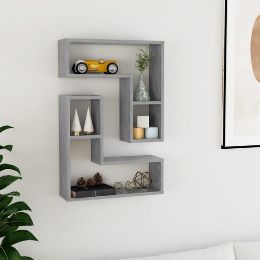 Mensole a Muro 2pz Grigio Cemento 50x15x50cm Legno Multistrato - homemem39