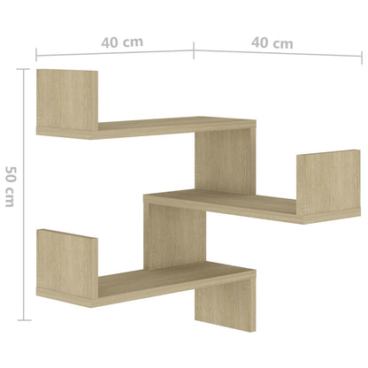 Scaffale Angolare a Muro Rovere Sonoma 40x40x50cm in Truciolato - homemem39