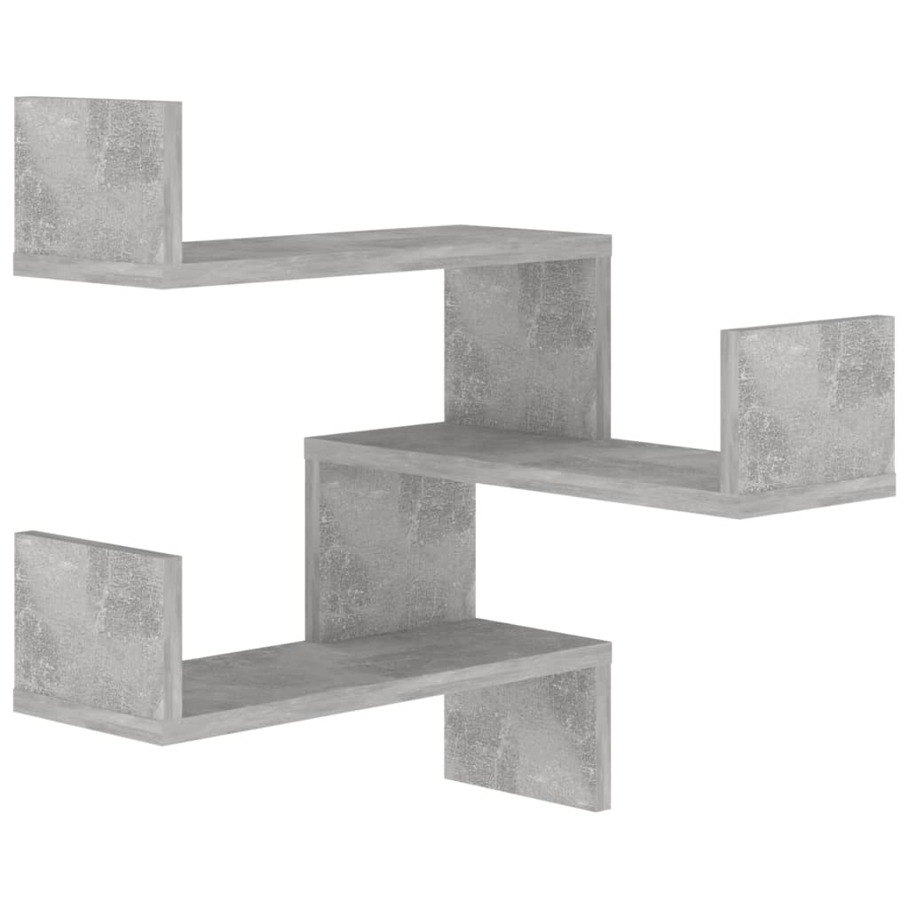 Scaffale Angolare Parete Grigio Cemento 40x40x50 cm Truciolato - homemem39