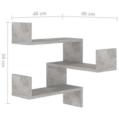 Scaffale Angolare Parete Grigio Cemento 40x40x50 cm Truciolato - homemem39