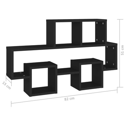 Scaffale a Parete Auto Nero 82x15x51 cm in Legno Multistrato - homemem39