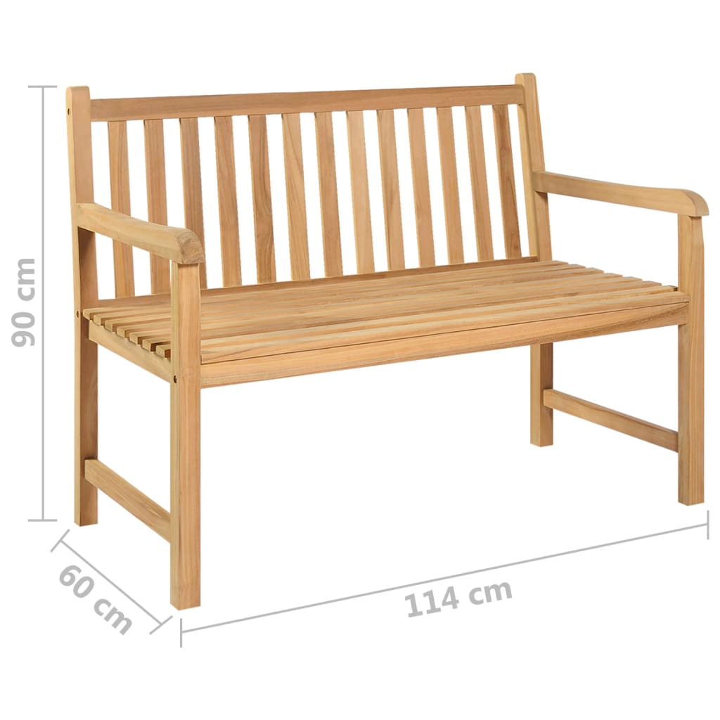 Panchina da Giardino 114 cm in Legno Massello di Teak - homemem39