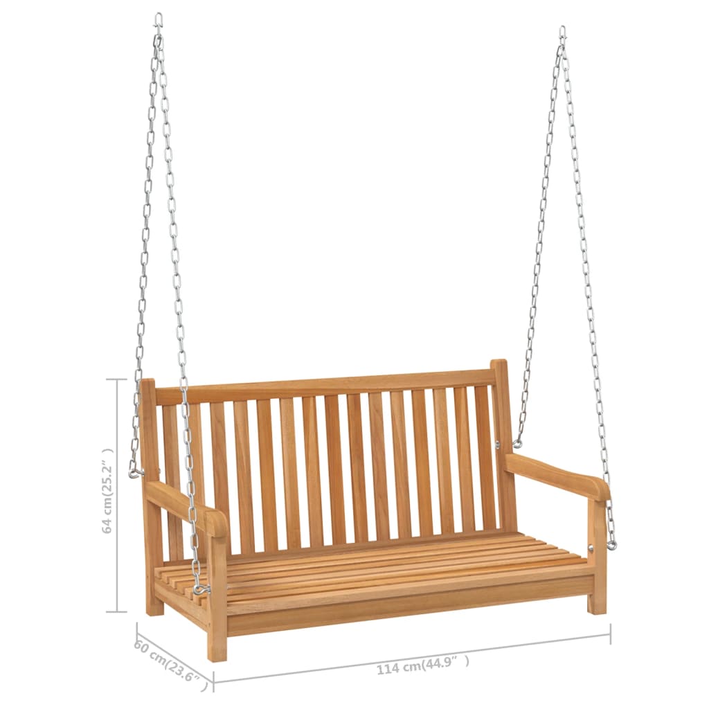 Dondolo da Giardino in Legno Massello di Teak 114x60x64 cm - homemem39