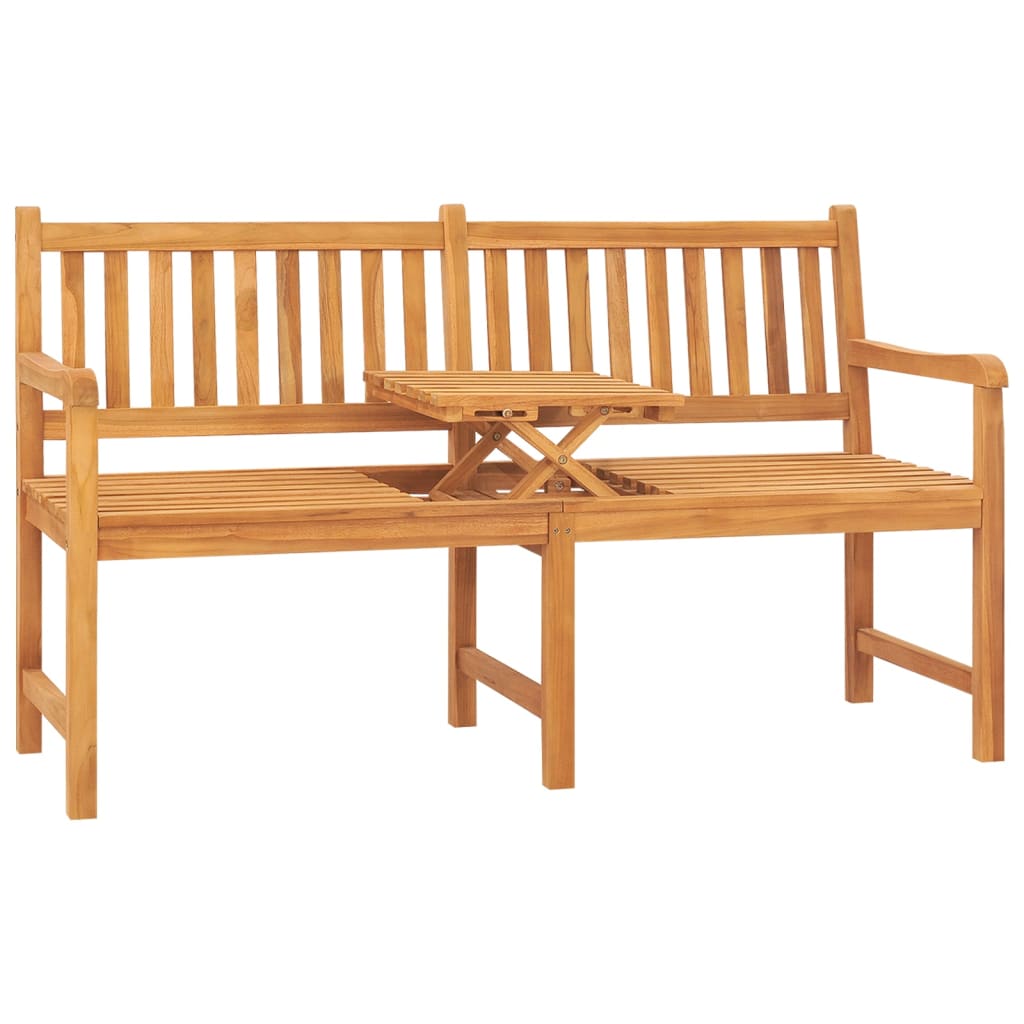 Panca Giardino a 3 Posti con Tavolino 150 cm in Legno di Teak - homemem39