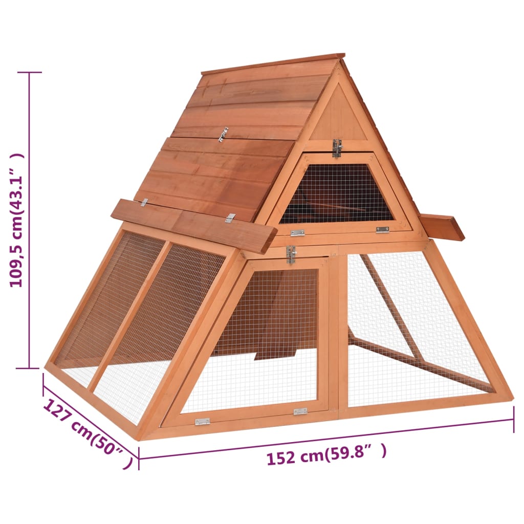 Conigliera 152x127x109,5 cm in Legno Massello di Abete - homemem39