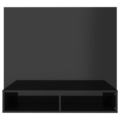 Mobile TV a Muro Nero Lucido 102x23,5x90 cm in Truciolato - homemem39