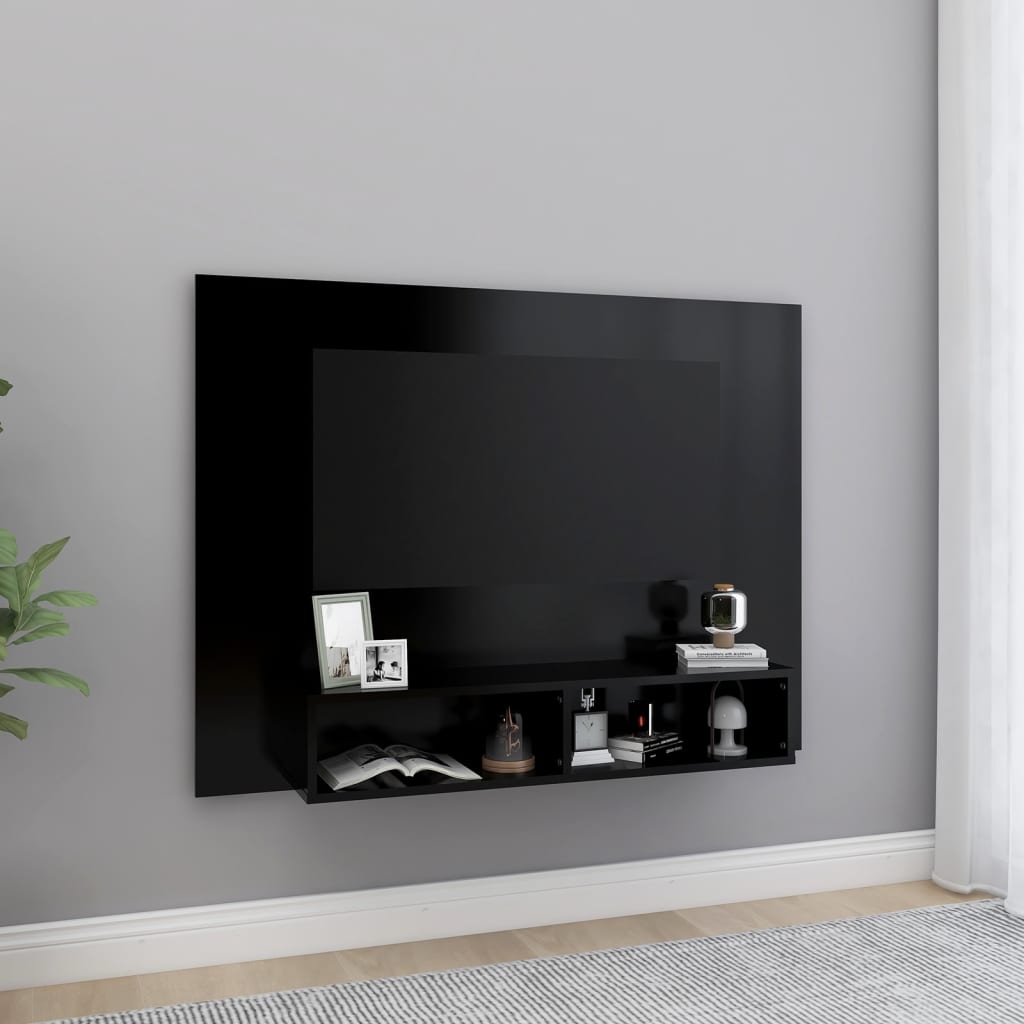 Mobile TV a Muro Bianco 120x23,5x90 cm in Truciolato - homemem39