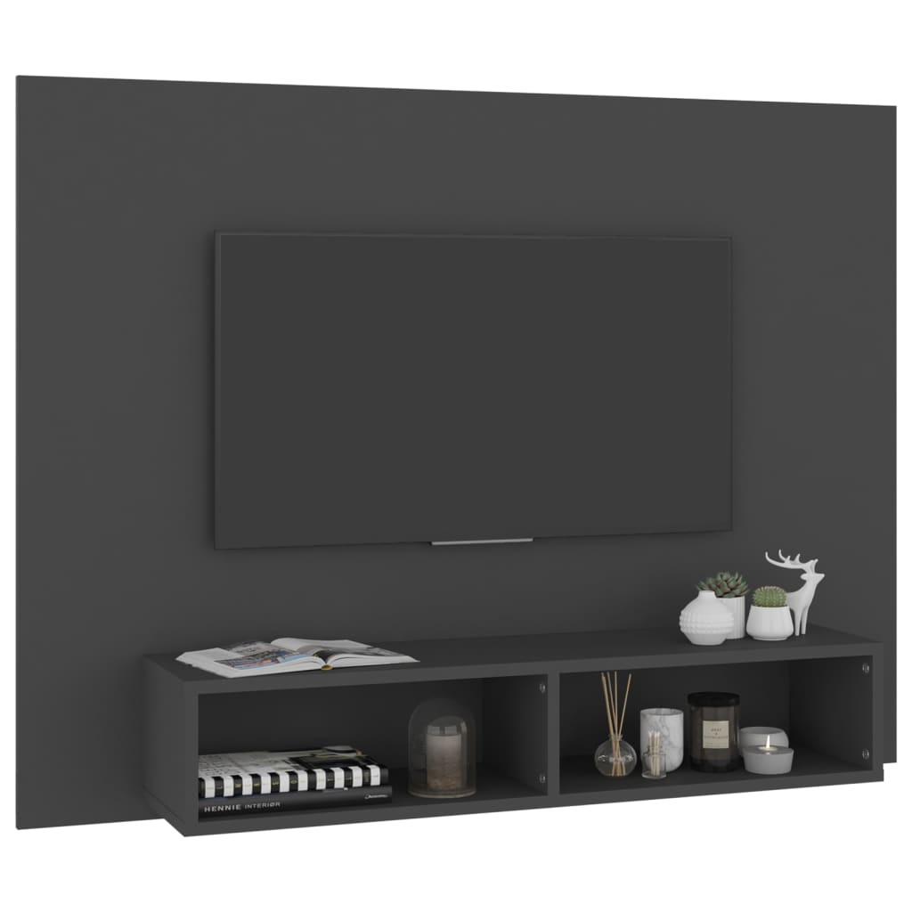 Mobile Porta TV a Muro Grigio 120x23,5x90cm in Truciolato - homemem39