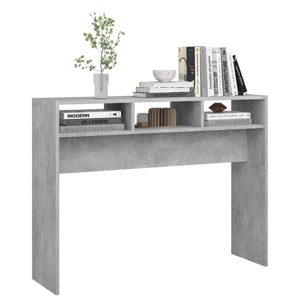 Tavolo Consolle Grigio Cemento 105x30x80 cm in Truciolato - homemem39