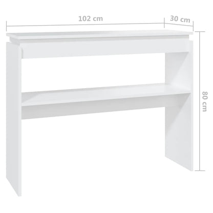 Tavolo Consolle Bianco 102x30x80 cm in Truciolato - homemem39