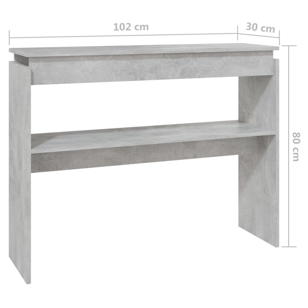 Tavolo Consolle Grigio Cemento 102x30x80 cm in Truciolato - homemem39