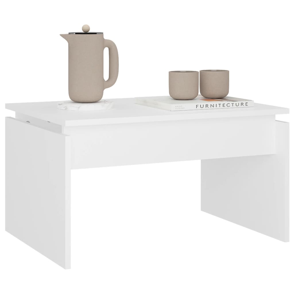 Tavolino da Salotto Bianco 68x50x38 cm Legno Multistrato - homemem39