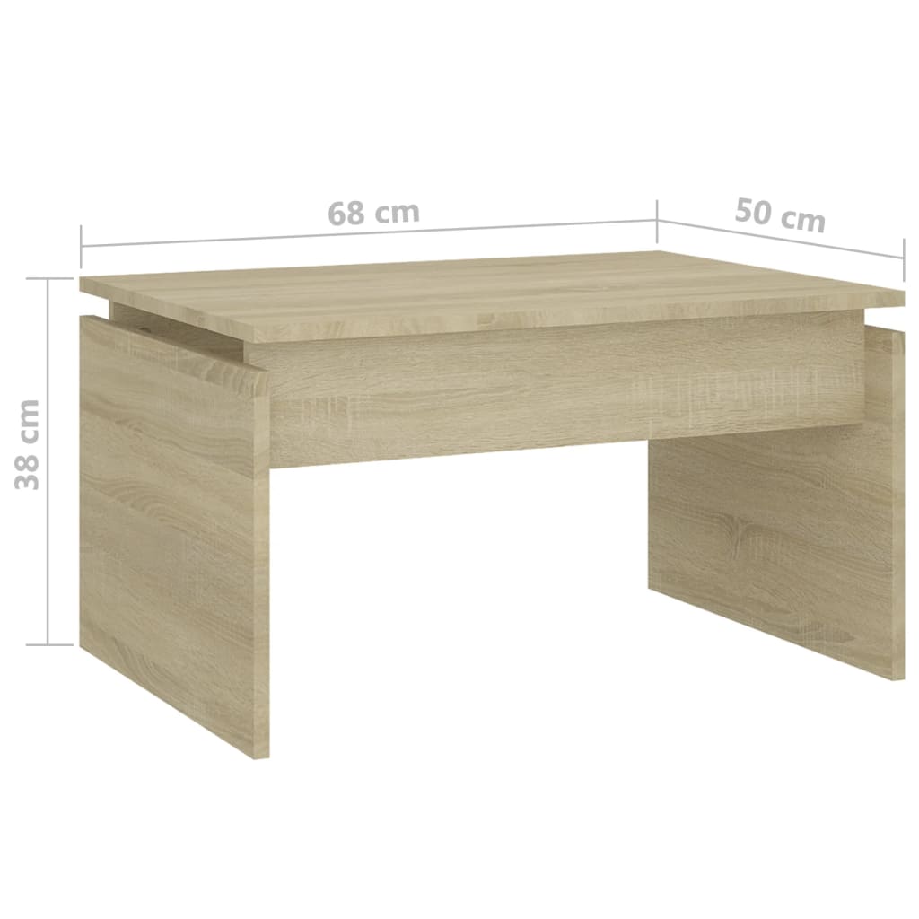 Tavolino da Salotto Rovere Sonoma 68x50x38 cm in Truciolato - homemem39