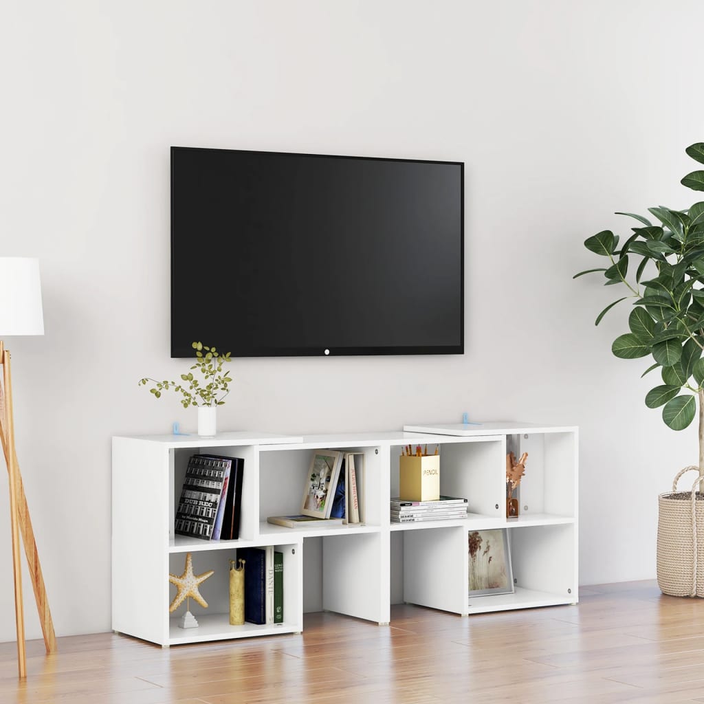 Mobile TV Bianco 104x30x52 cm inLegno Multistrato - homemem39