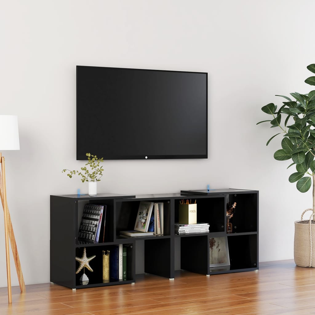 Mobile TV Nero Lucido 104x30x52 cm in Truciolato - homemem39