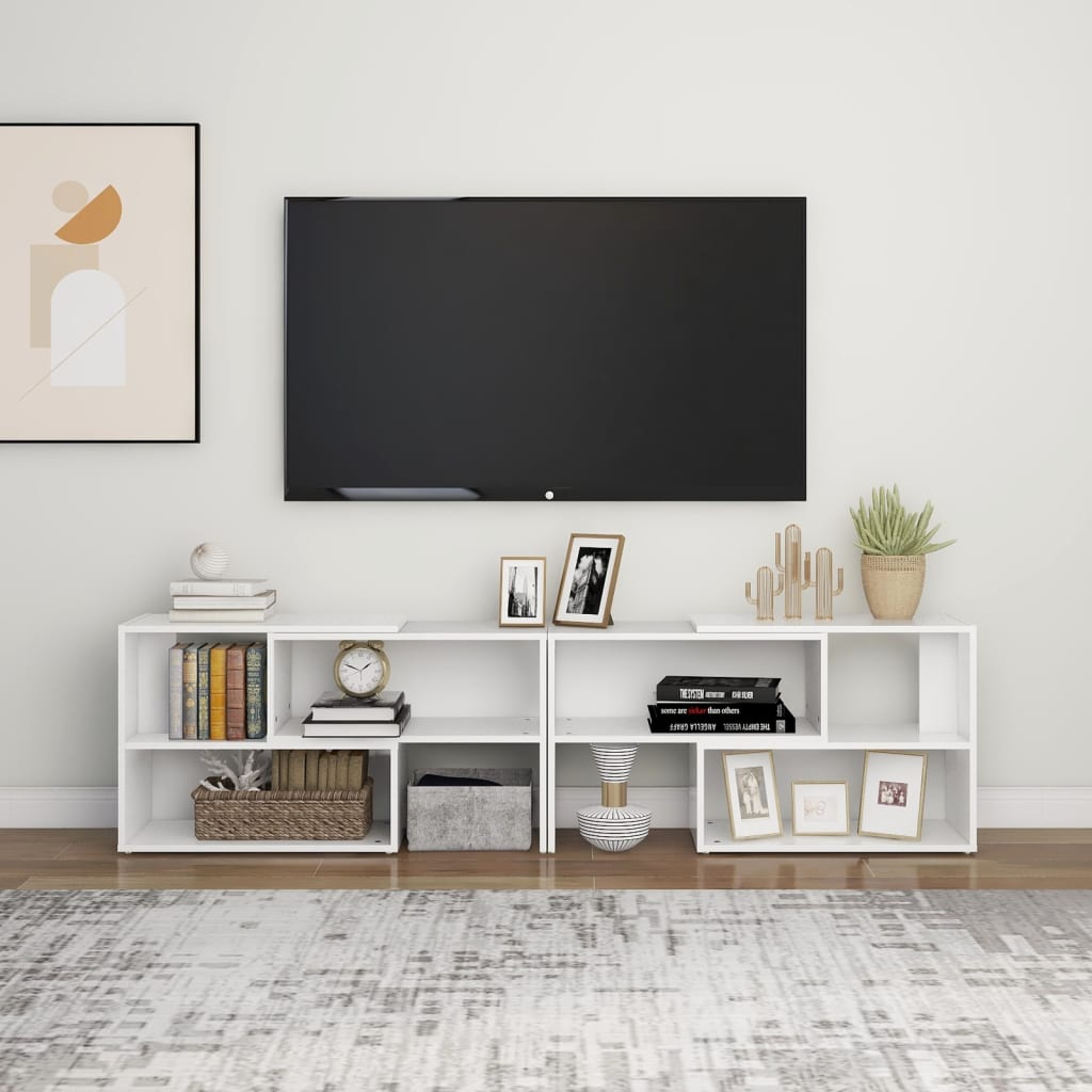 Mobile TV Bianco 149x30x52 cm in Truciolato - homemem39