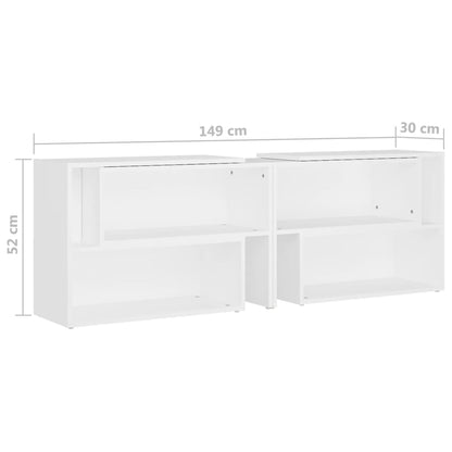 Mobile TV Bianco 149x30x52 cm in Truciolato - homemem39