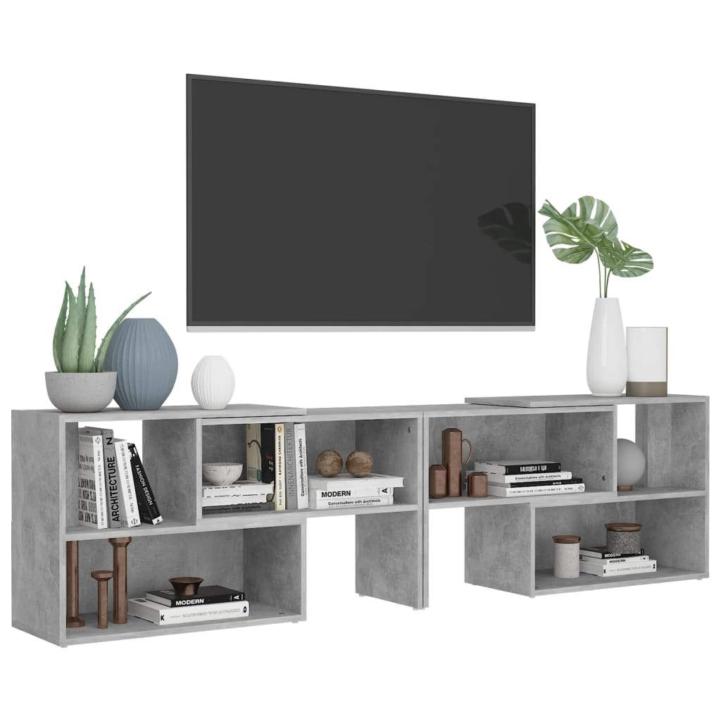 Mobile TV Grigio Cemento 149x30x52 cm in Truciolato - homemem39