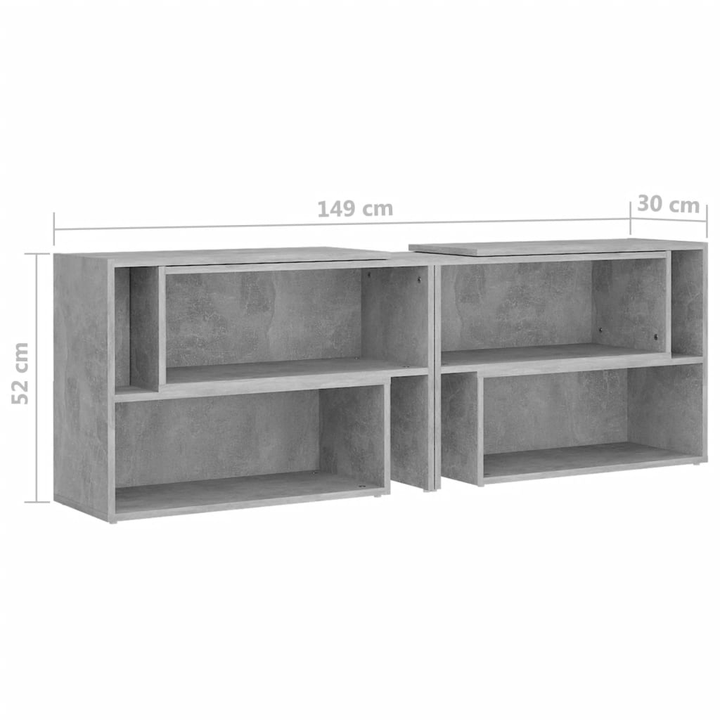 Mobile TV Grigio Cemento 149x30x52 cm in Truciolato - homemem39