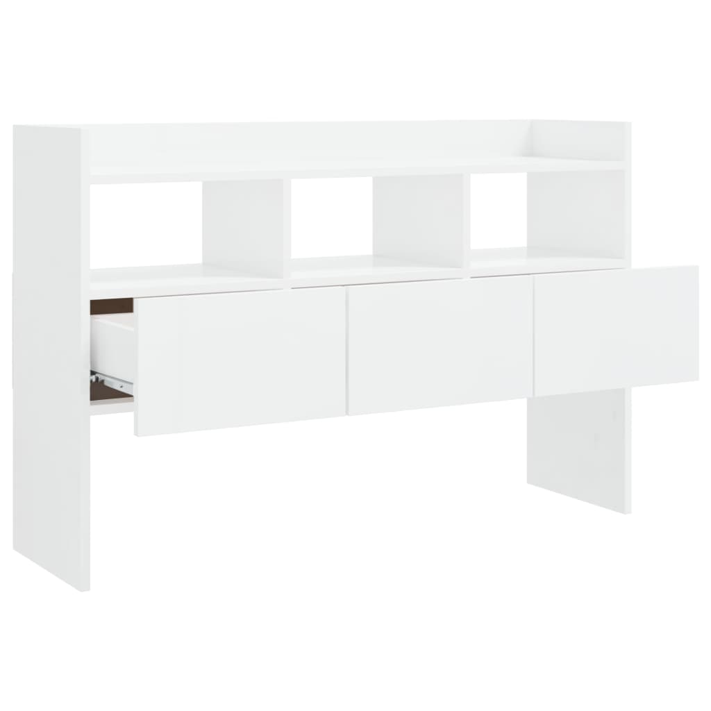 Credenza Bianca Lucido 105x30x70 cm in Truciolato - homemem39