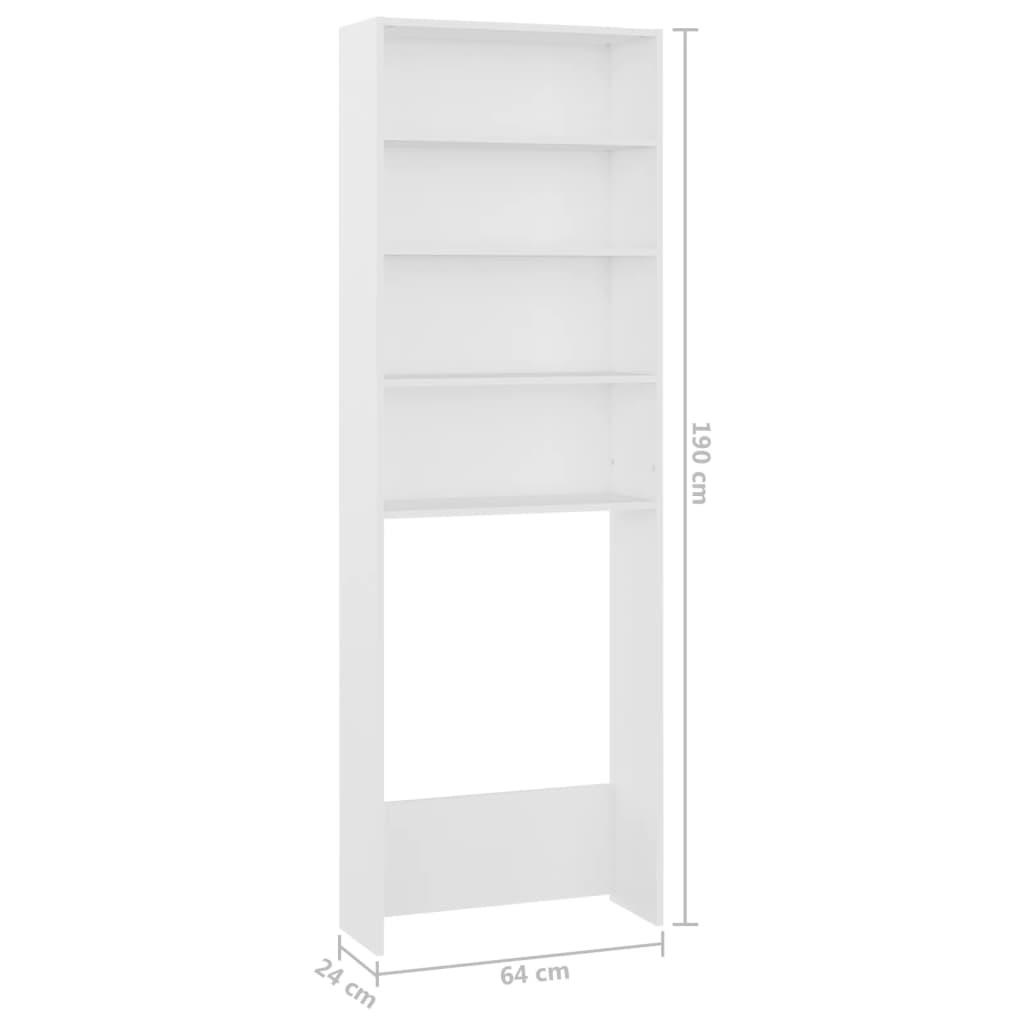 Mobile per Lavatrice Bianco 64x24x190 cm - homemem39