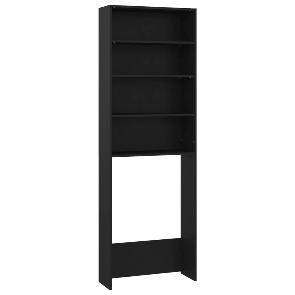 Mobile per Lavatrice Nero 64x24x190 cm - homemem39