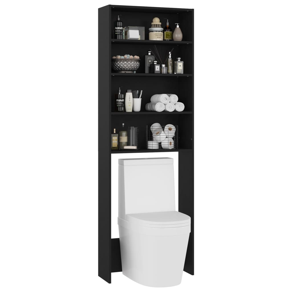 Mobile per Lavatrice Nero 64x24x190 cm - homemem39