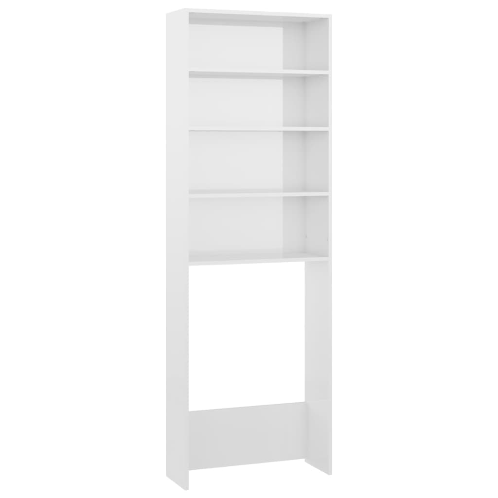 Mobile per Lavatrice Bianco Lucido 64x24x190 cm - homemem39