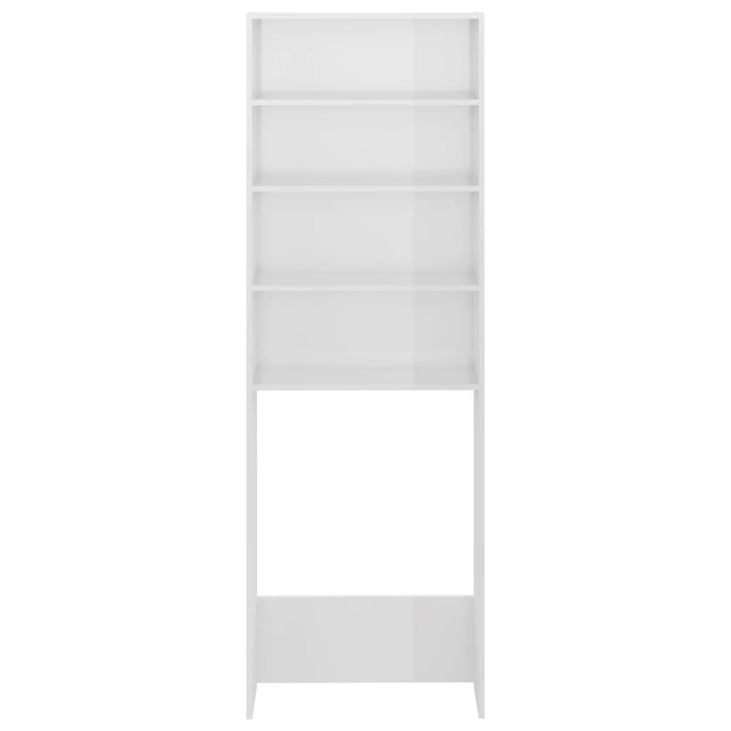 Mobile per Lavatrice Bianco Lucido 64x24x190 cm - homemem39