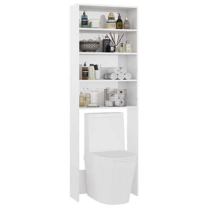 Mobile per Lavatrice Bianco Lucido 64x24x190 cm - homemem39