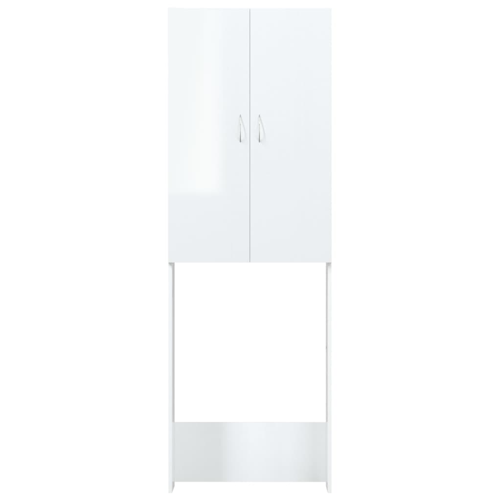 Mobile per Lavatrice Bianco Lucido 64x25,5x190 cm - homemem39