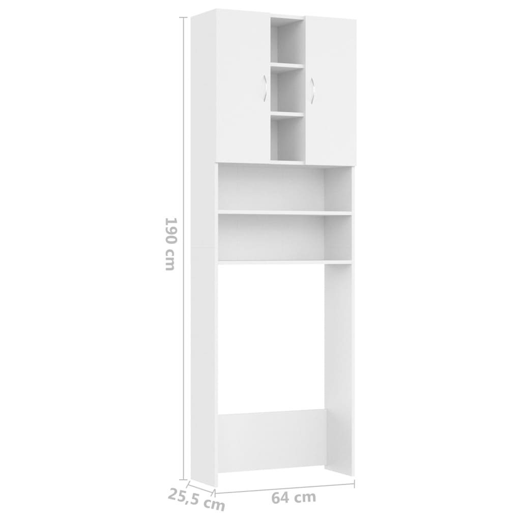 Mobile per Lavatrice Bianco 64x25,5x190 cm - homemem39