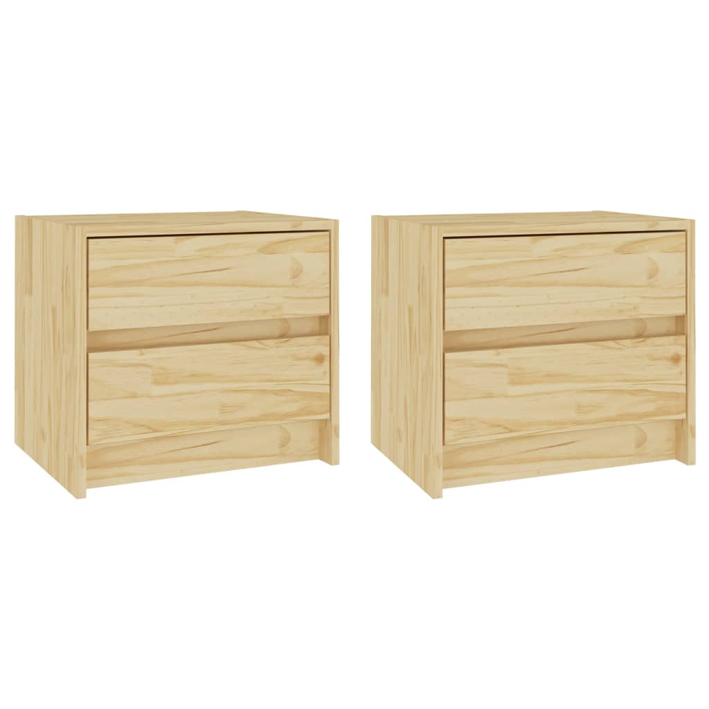 Comodini 2 pz 40x30,5x35,5 cm in Legno Massello di Pino - homemem39