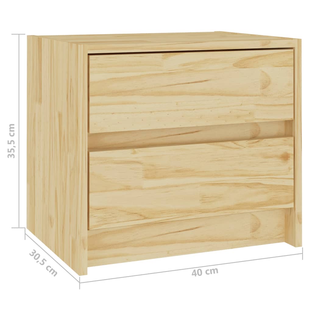 Comodini 2 pz 40x30,5x35,5 cm in Legno Massello di Pino - homemem39