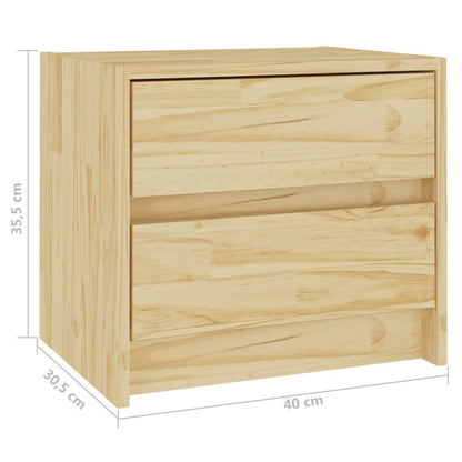 Comodini 2 pz 40x30,5x35,5 cm in Legno Massello di Pino - homemem39