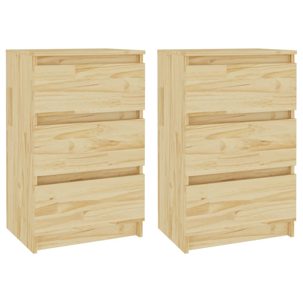 Comodini 2 pz 40x29,5x64 cm in Legno Massello di Pino - homemem39