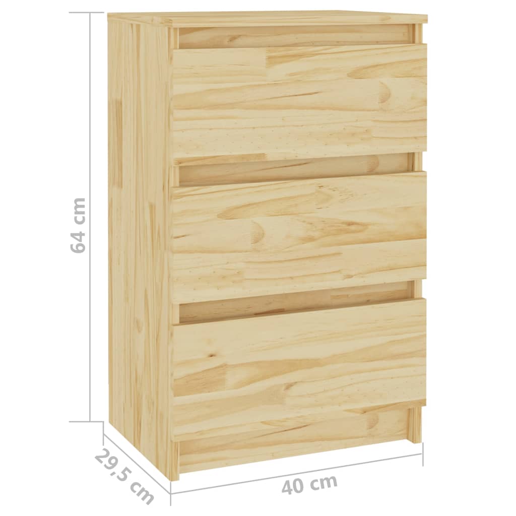 Comodini 2 pz 40x29,5x64 cm in Legno Massello di Pino - homemem39