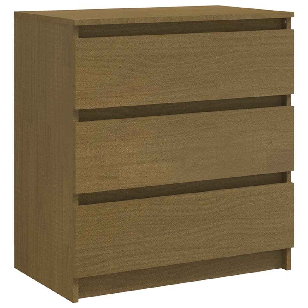 Comodino Miele 60x36x64 cm in Legno Massello di Pino - homemem39