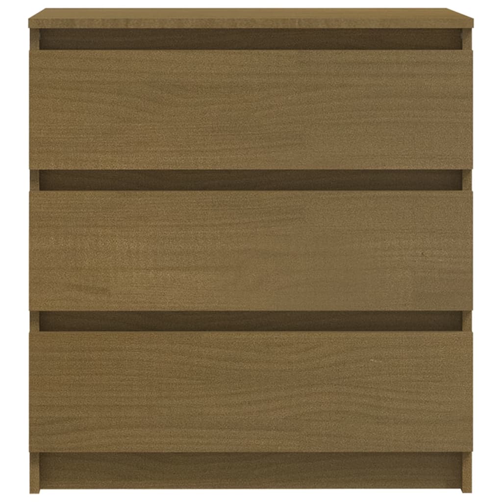 Comodino Miele 60x36x64 cm in Legno Massello di Pino - homemem39