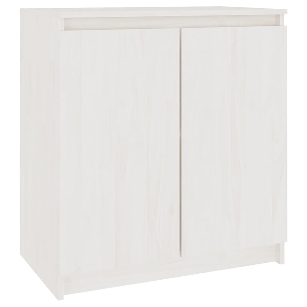 Credenza Bianca 60x36x65 cm in Legno Massello di Pino - homemem39